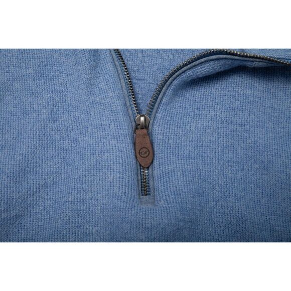 Jim Naatz by Vineyard Vines Sweater Men Medium Blue Merino Wool 1/4 Zip Pullover - Picture 7 of 12